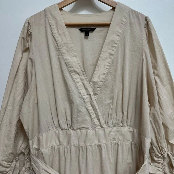 Banana Republic Factory Tiered Surplice Mini Dress Women XXL V-Neck Balloon Slee - Picture 3 of 13